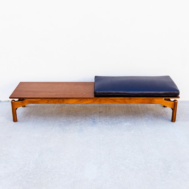 1950s Restored 1950s Walnut Bench or Low Coffee Table Attributed to Greta Grossman For Sale - Image 5 of 18