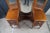Wood Antique Walnut Dressing Table Vanity Desk W Trifold Mirror 68" For Sale - Image 7 of 12