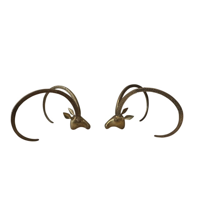 Mid-Century Modern Vintage Brass Ibex or Rams Head Coffee Table Bases, C. 1960s For Sale - Image 3 of 14