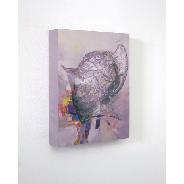 Abstract Kaleidoscope by Elena Burykina | Oil on panel Abstract helmet with intricate designs and colors. For Sale - Image 3 of 5