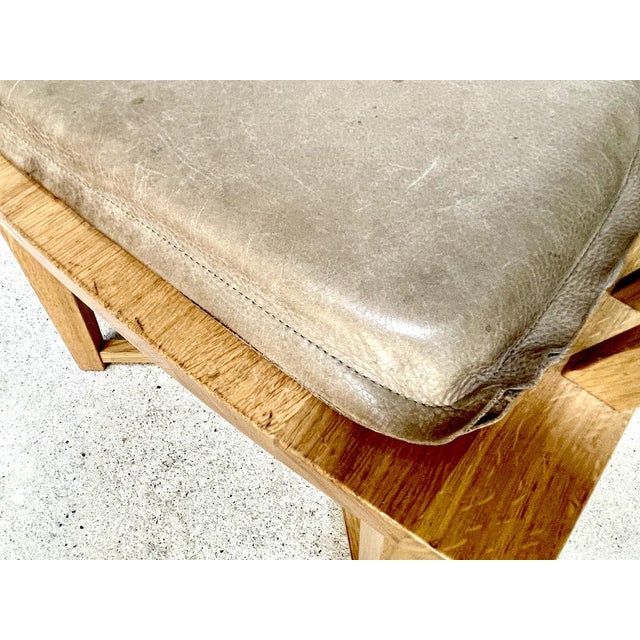 Italian Oak Model Gray 24 Armchair with Leather Cushion by Paola Navone for Gervasoni, 1990s For Sale - Image 14 of 18