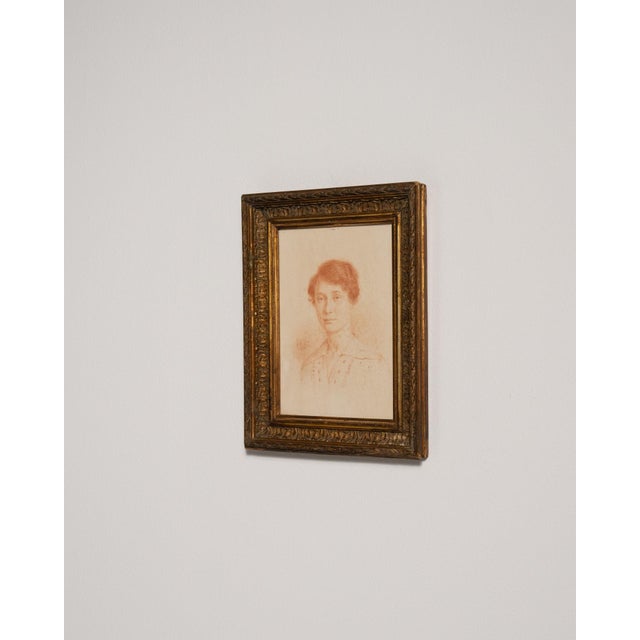 20th Century "Female Portrait" Oil on Canvas For Sale In Greensboro - Image 6 of 9