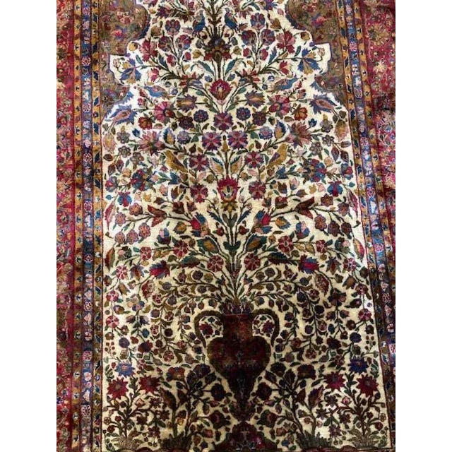 1920s Vintage Tree of Life Silk Kashan Rug For Sale - Image 4 of 9