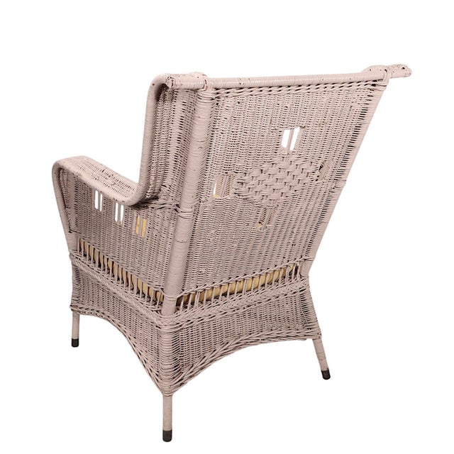 Stickley Vintage Arts and Crafts Wicker Lounge Chair For Sale - Image 4 of 15