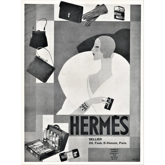 1920s Matted French Art Deco Hermes Print-Fashion Accessories For Sale - Image 5 of 5