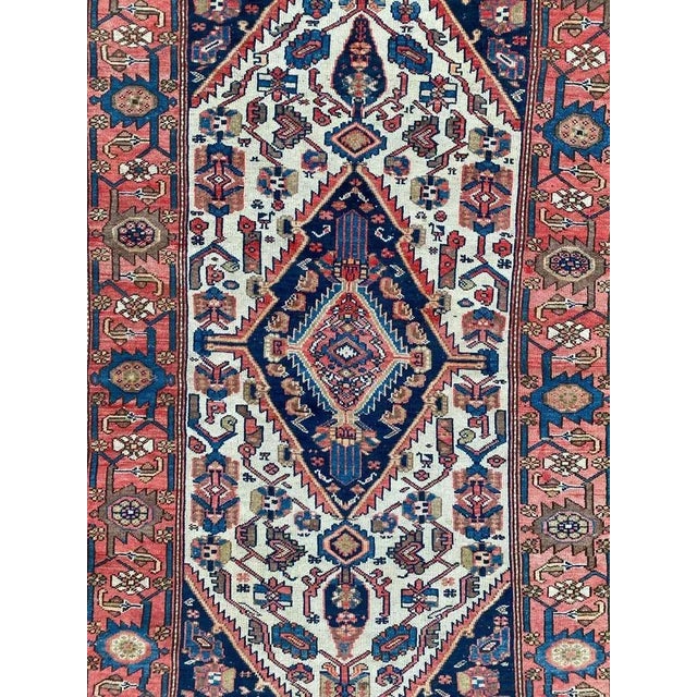Very beautiful late 19th century Malayer rug with geometrical and stylised design and nice natural colors, entirely hand...