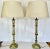 Tall and heavy solid brass table lamps from 60's. English traditional style. Very good quality. Original working wiring....