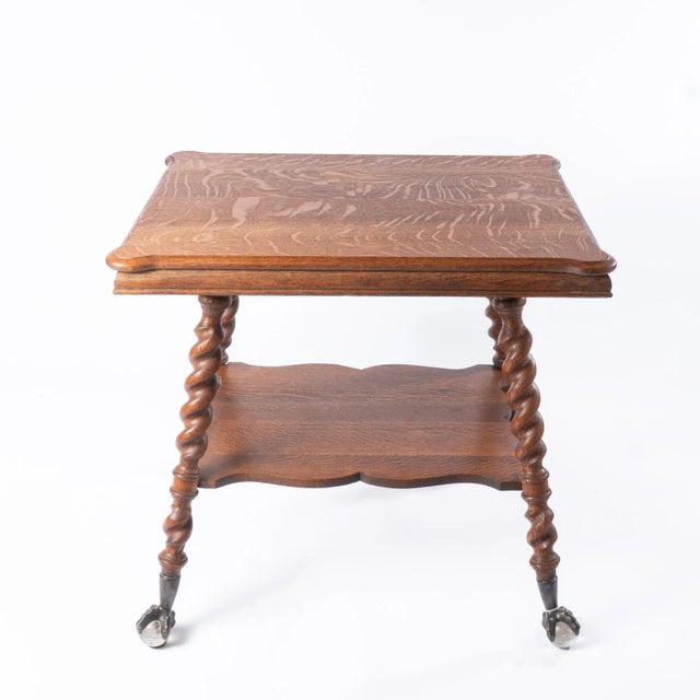 Victorian Antique Oak Ball and Claw Foot Table-Circa 1900 For Sale - Image 3 of 9