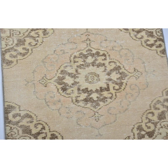 Khaki 1960s Long Vintage Turkish Runner Rug For Sale - Image 8 of 11