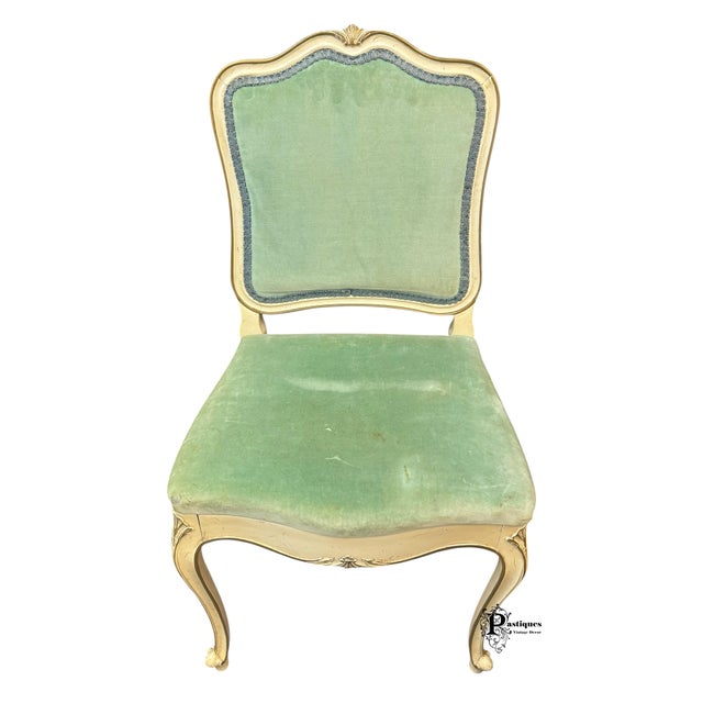 Vintage Drexel French Shabby Chic Style Vanity & Chair For Sale - Image 10 of 12