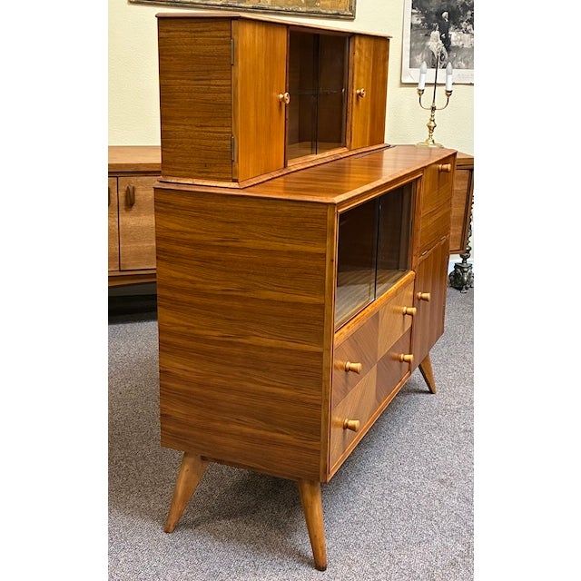 Unique Walnut Cocktail Cabinet C. 1950's Imported From United Kingdom For Sale - Image 9 of 15