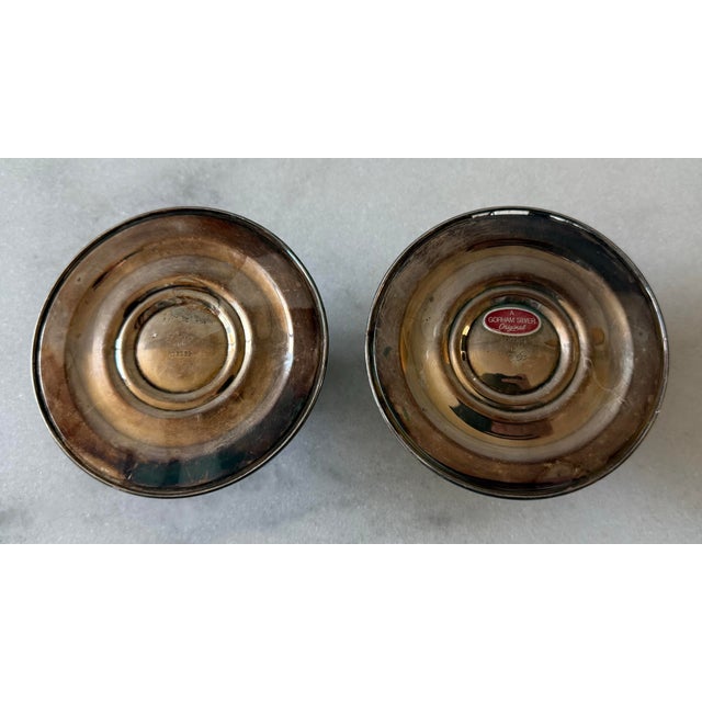 Pair of Vintage Gorham Silver Plated 3 Arm Weighted Candelabras For Sale - Image 10 of 11