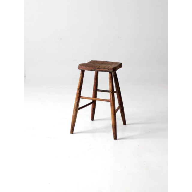 Antique Sadldle Seat Wooden Stool For Sale - Image 12 of 12