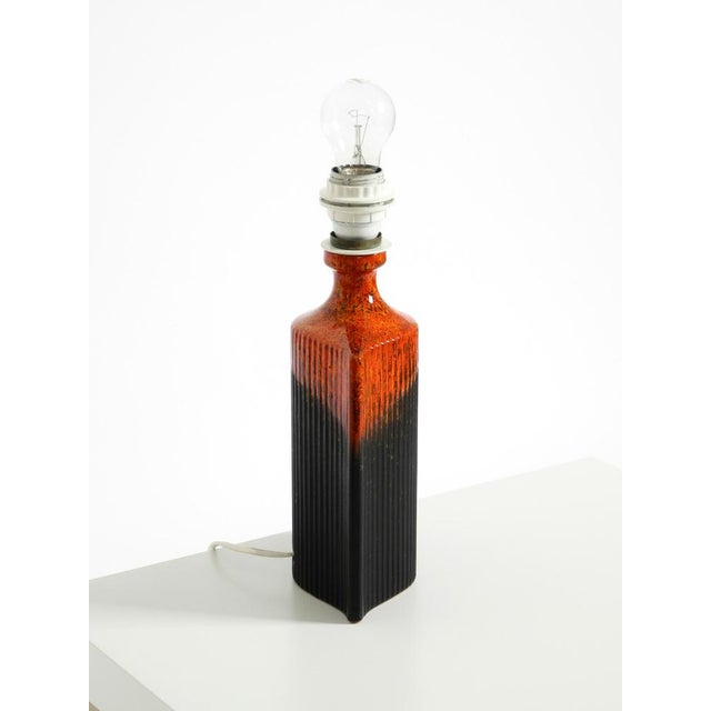 Ceramic Table Lamp in Red and Black by Kaiser Leuchten, 1960s For Sale - Image 4 of 17