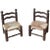 Set of Finca Style Chairs with Wicker Upholstery by Charles Dudouyt, 1940s For Sale