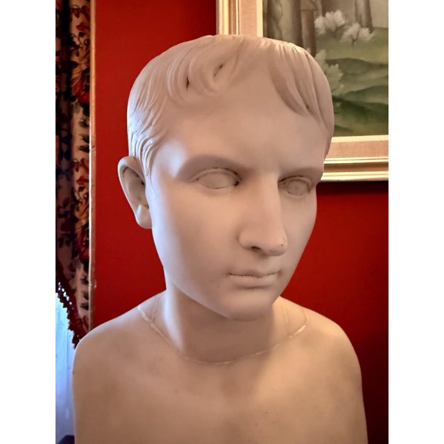 GRAND TOUR OCTAVIAN AUGUSTUS Antique 18th-19th C. Portrait Bust CARRARA MARBLE For Sale - Image 4 of 18