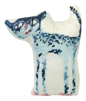 Custom Made Blue Cat Cotton Sateen Sculpted Pillow