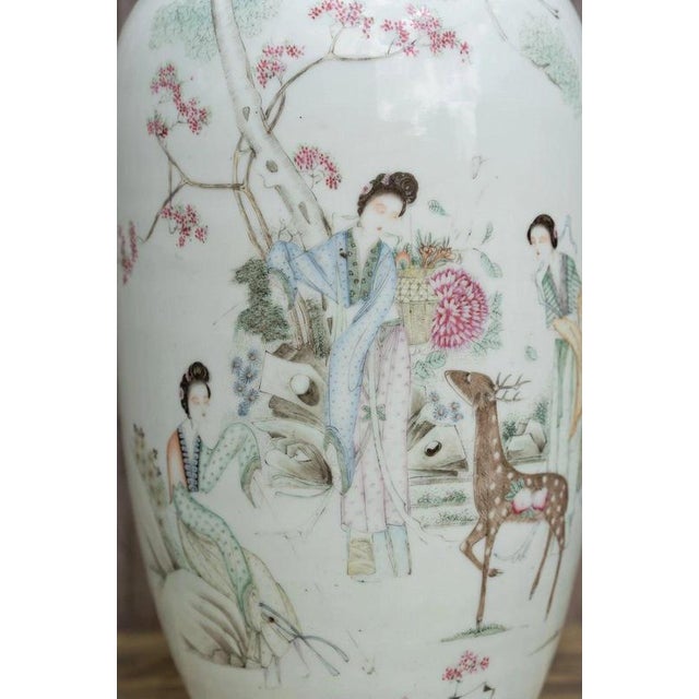 Large Antique Chinese Late Qing Famille Rose Porcelain Vase, 1900s For Sale - Image 16 of 18