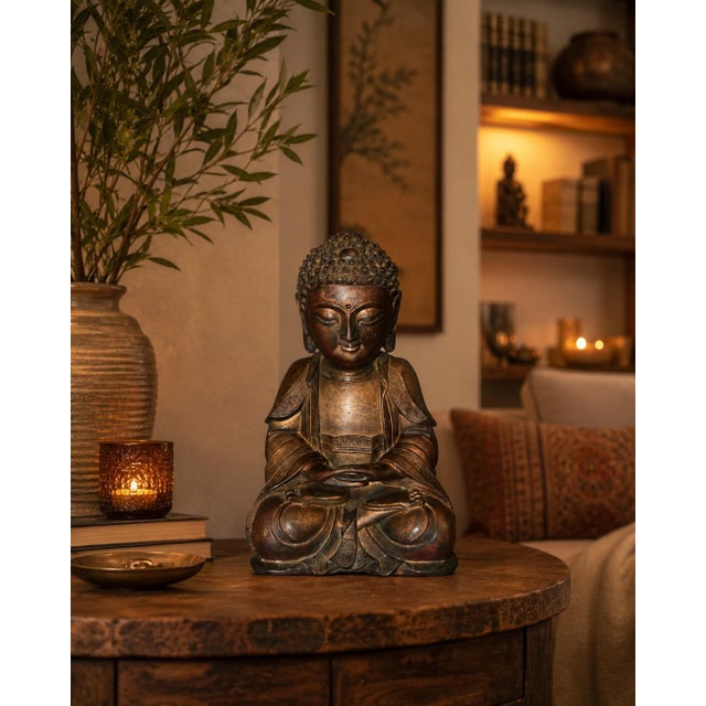 Asian Bronze Cold Painted Baby Buddha Tang Style For Sale - Image 3 of 18