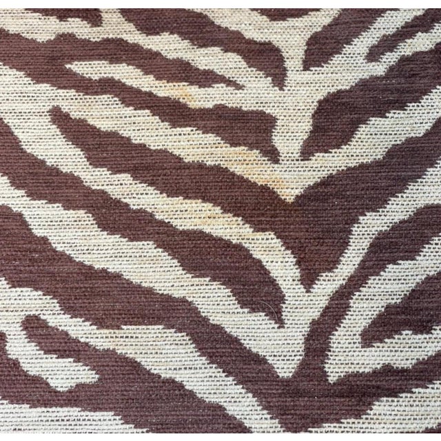 Larry Laslo for Directional Zebra Pattern Wood Frame Lounge Club Chairs, a Pair For Sale - Image 11 of 12