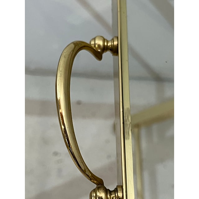 Brass Vintage Collapsible Brass Campaign Table With Removable Handled Tray a Pair For Sale - Image 8 of 12