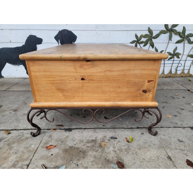 1980s Rustic Pine Wood Coffee Table For Sale - Image 4 of 18