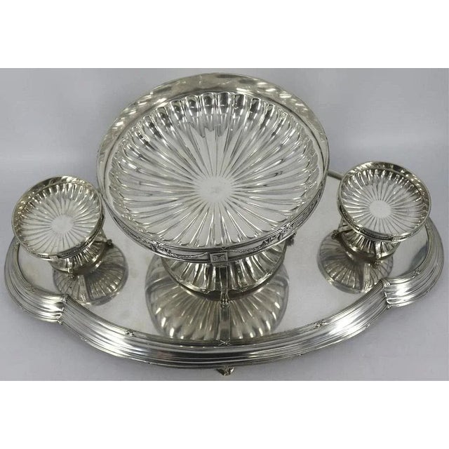 Elkington Silverplate and Glass Centerpiece - 4 Pieces For Sale - Image 4 of 11
