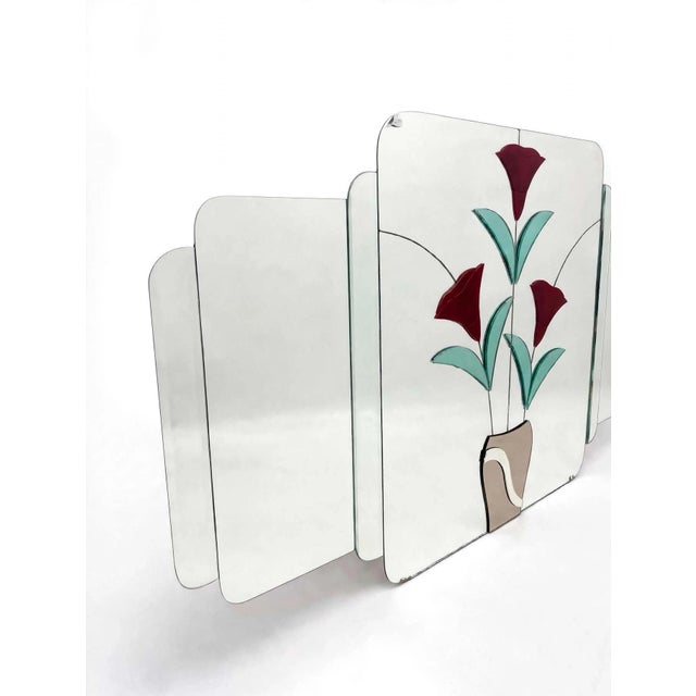Silver Vintage Postmodern 1980s Large Art Deco Style Large 6ft Mirror Attributed to David Marshall For Sale - Image 8 of 12