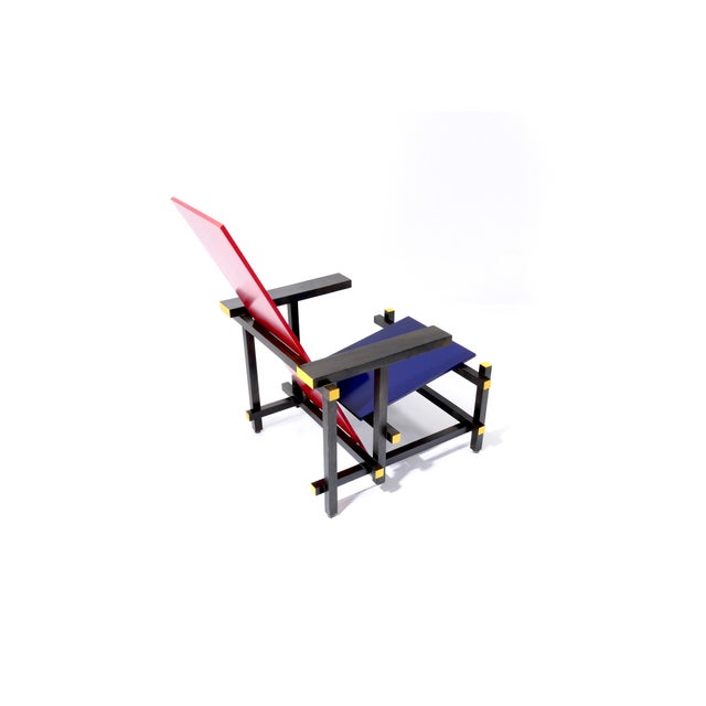 Vintage Red and Blue Chair by Gerrit Thomas Rietveld for Cassina, 1970s For Sale - Image 16 of 18