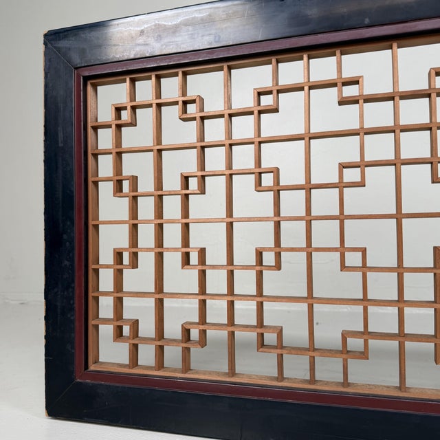 Mid-Century Modern Japanese Ranma with Kumiko Lattice Serene Wall Panel, 1950s For Sale - Image 3 of 17