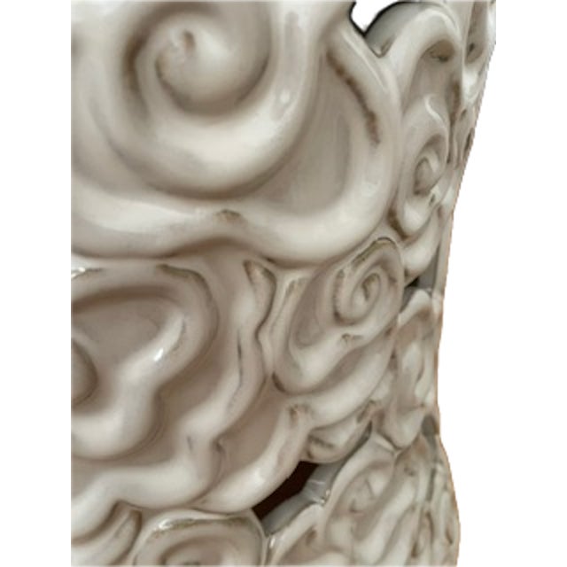 Modern Michael Garden Stool in White For Sale - Image 3 of 5