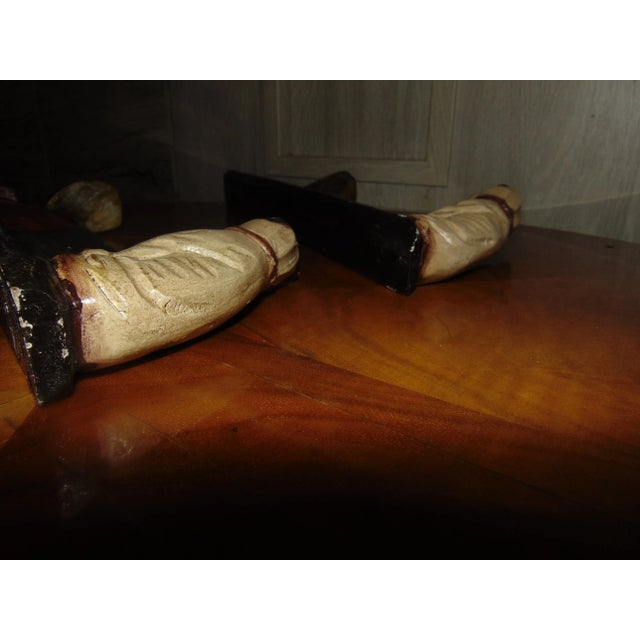 Antique Wooden Bases, Set of 2 For Sale - Image 6 of 9