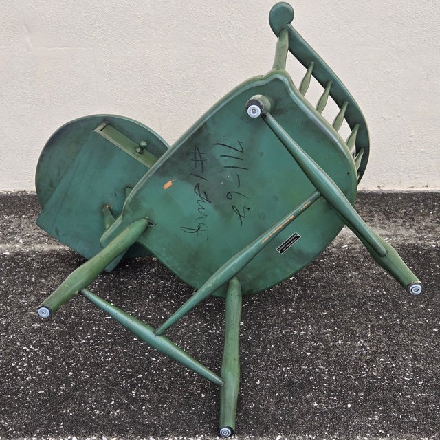 1960s Vintage Windsor Writing Chair by Barnard & Simonds Co. In Green For Sale - Image 14 of 15