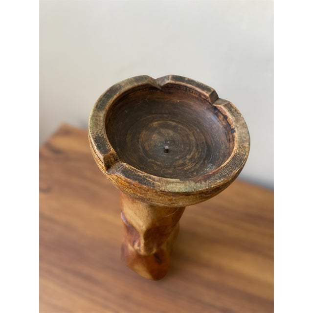 Vintage Hand-Carved Wooden Figurine Africa For Sale - Image 4 of 6