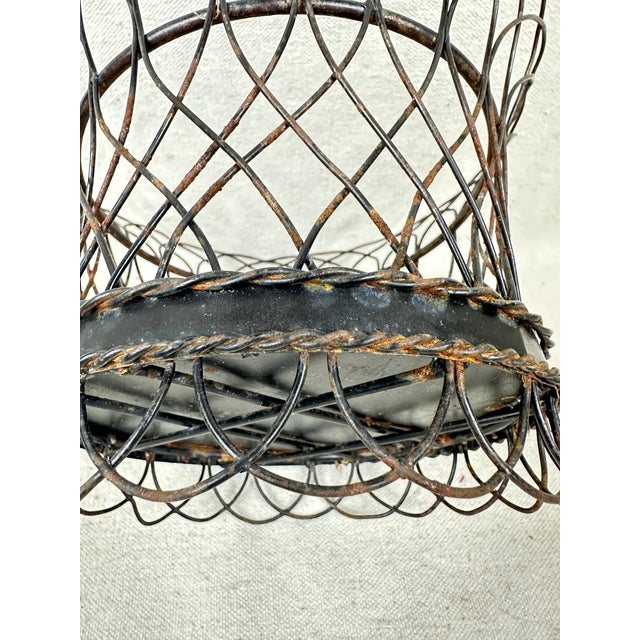 Vintage Black Wire Cachepot For Sale - Image 4 of 7