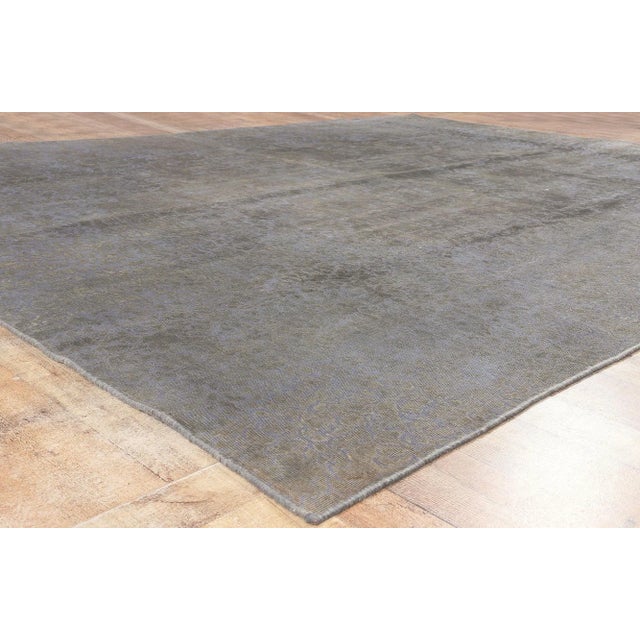 Textile Mid 20th Century Vintage Turkish Modern Industrial Gray Rug - 09'04 X 12'04 For Sale - Image 7 of 9