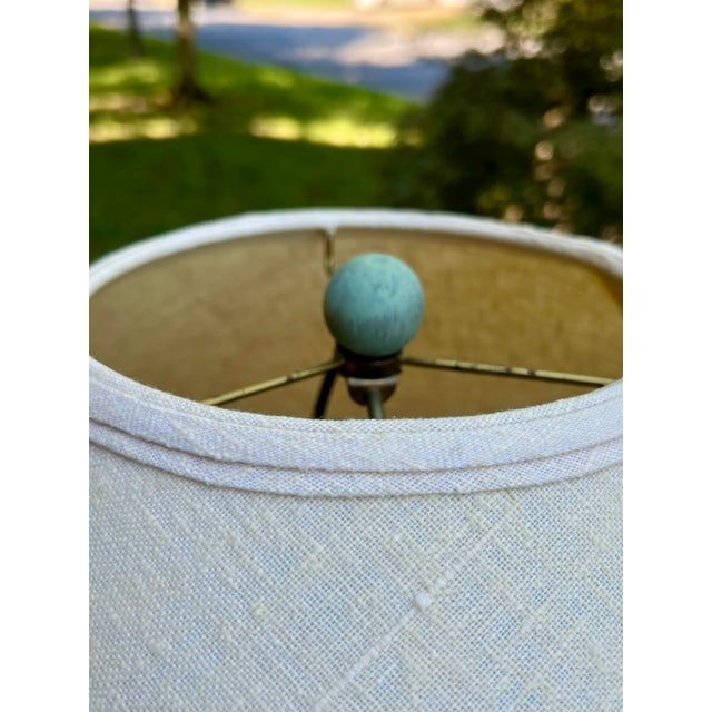 Late 20th Century Vintage Extra Tall Postmodern Ceramic Texture Lamp For Sale - Image 5 of 6