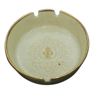 Collectible White Porcelain Ashtray Hotel Intercontinental Paris France 1950's
