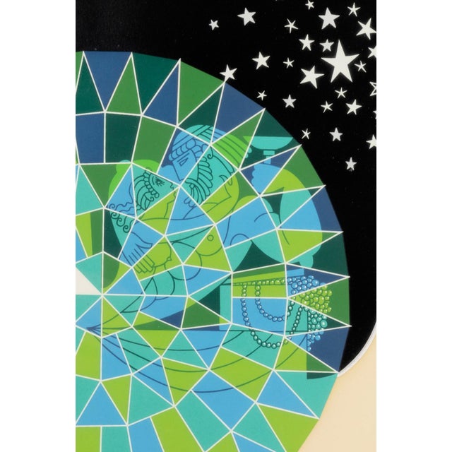 Purple Erte Taurus Screenprint 1982 Signed Art Deco Zodiac Series 298/350 For Sale - Image 8 of 9