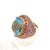 Blue Bochic “Orient” Blue Topaz & Multi Gem Cocktail Ring Set In 18K Gold & Silver, Size 7 For Sale - Image 8 of 12