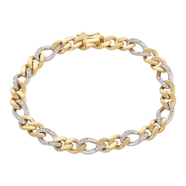 Men's 18k Yellow Gold 0.36ct Pave Diamond Contemporary Bracelet For Sale