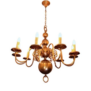 Large Dutch Nine-Armed Chandelier For Sale