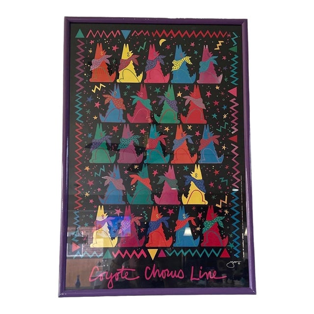 1980s Jeff Low “Coyote Chorus Line” Southwestern Pop Art Poster For Sale