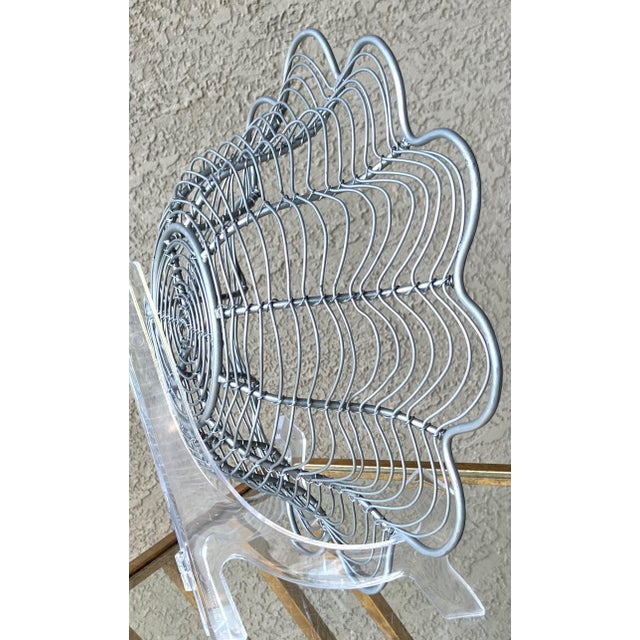 Late 20th Century Late 20th-Century Industrial Chic Lotus Flower-Shaped Steel Wirework Centerpiece Bowl For Sale - Image 5 of 18