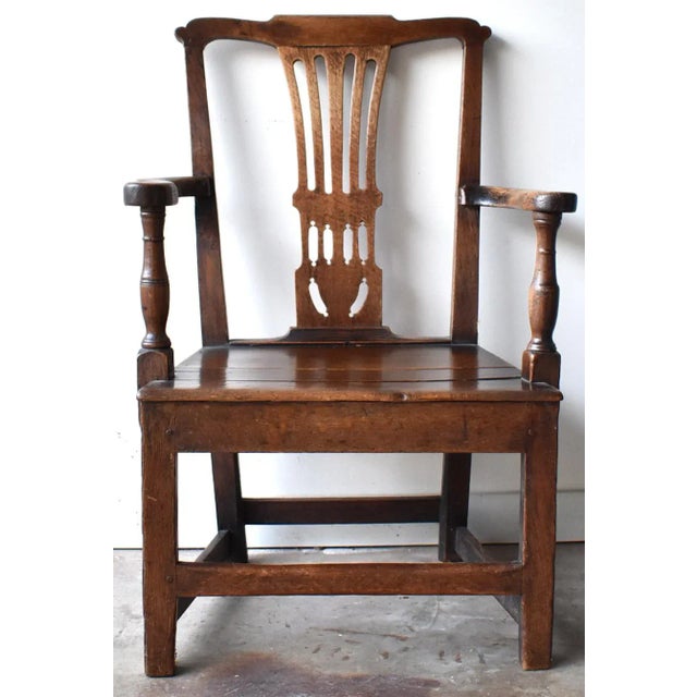 18th-Century Georgian Chippendale Oak Armchair For Sale - Image 13 of 13