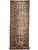 Name:WORN Navy and Turmeric Heriz Runner in Water Garden Design Size: 2.9 x 12.8 Age: Antique, C. 1920-30 Pile: Low/Medium...