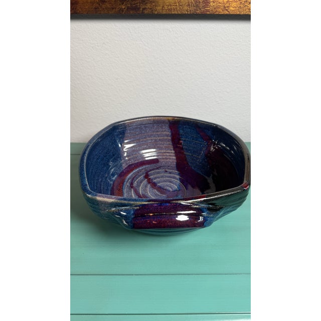 Studio Art ,Vintage Stoneware in Handmade Double Handles Rare Signed Koi For Sale - Image 10 of 18