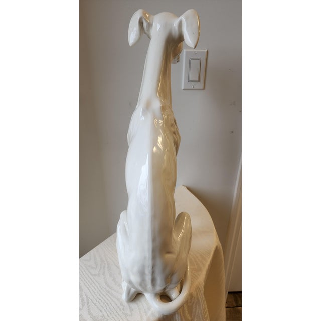Mid 20th Century Italian Greyhound Whippet Dog Statue For Sale - Image 10 of 16
