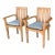 Ash & Ember Sage Teak Wood Outdoor Chairs, Pair For Sale