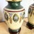 Vintage Green Gold and Cream Hand Painted Table Lamps - A Pair For Sale - Image 4 of 7